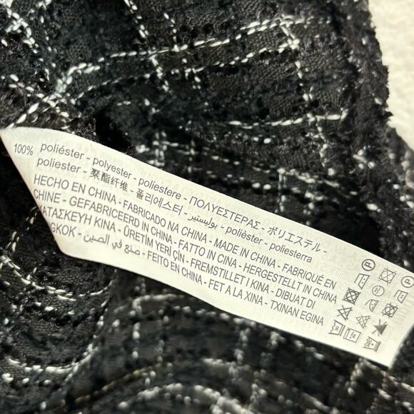 Zara Black Fitted Textured Tweed Check Shirt Jacket NWT Size Medium - Picture 5 of 5